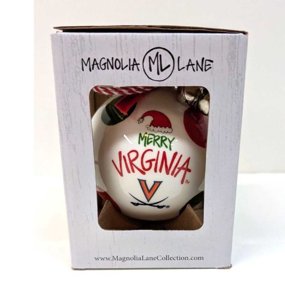 Magnolia Lane Virginia Cavaliers Santa Hat Ornament with Ribbon